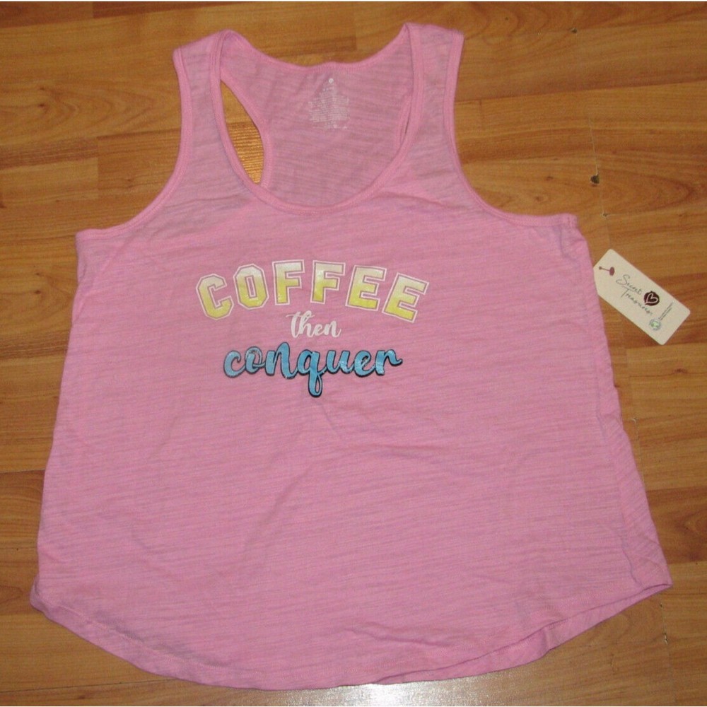 Sweet Treasures Pink Tank Top COFFEE THAN CONQUER New